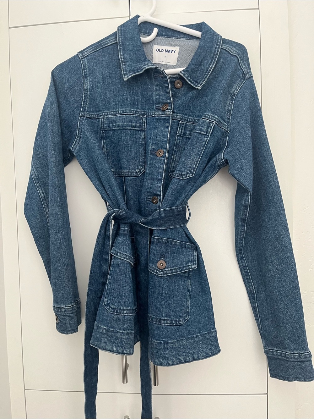 Old Navy Blue Denim Tie-Waist Jacket